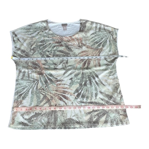 Chico's Batik Sequin Dolman Short Sleeved Knit Top - Size 3 (US 16) - Picture 6 of 9